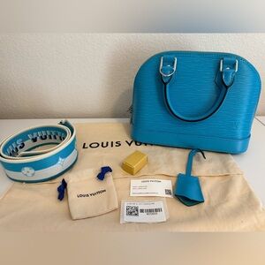 Louis Vuitton Alma BB Epi Leather Turquoise Limited Edition